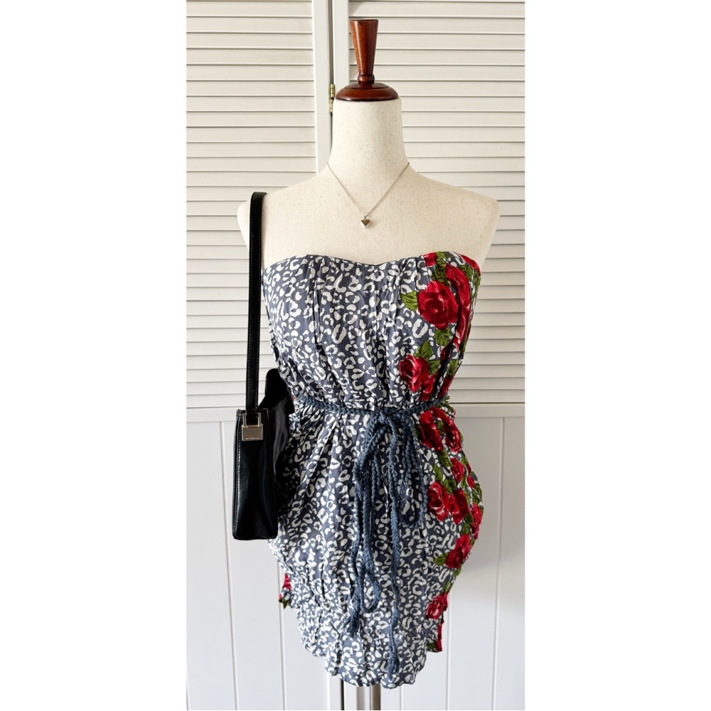 Hot and Delicious Rose Cheetah Patterned Sleeveless Mini Summer Dress